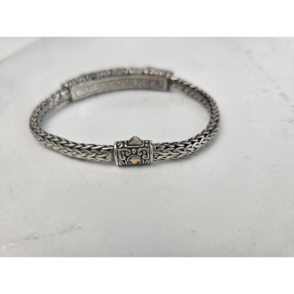 925 Sterling Silver Turquoise Woven Bracelet‎ 7.5" - Picture 6 of 10